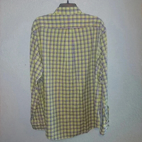 Ralph Lauren Shirt Men's XL Yellow Plaid Long Sleeve Button Down Cotton - Picture 2 of 6